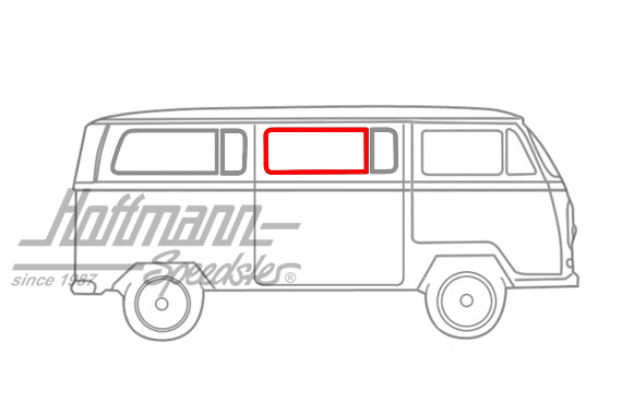 Joint vitre central de porte, sectionné | 241 845 285 A | 090-6115