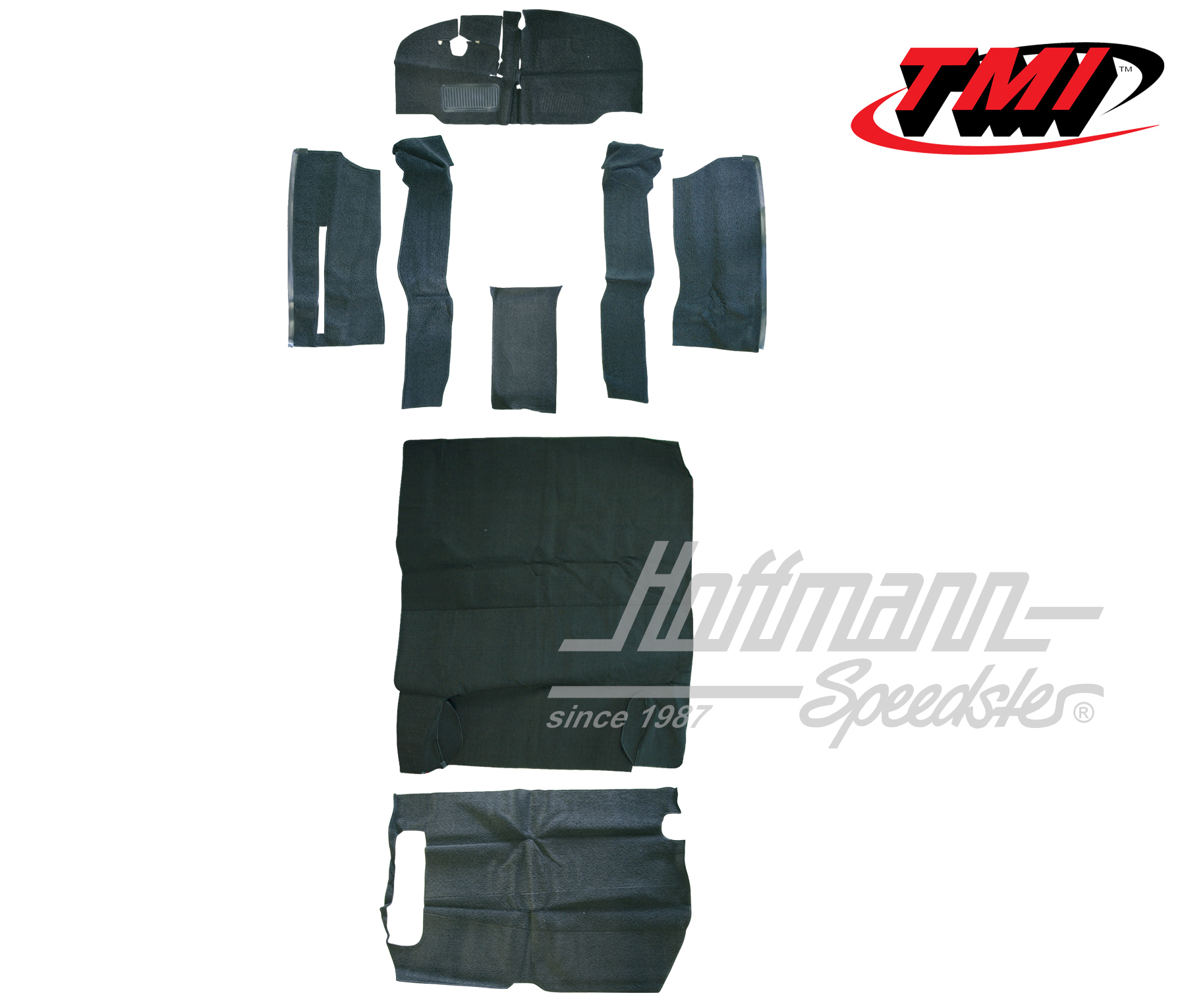 Kit moquettes, Bus T2, 8.67-7.72, noir | 34-F2105-301 | 098-0016