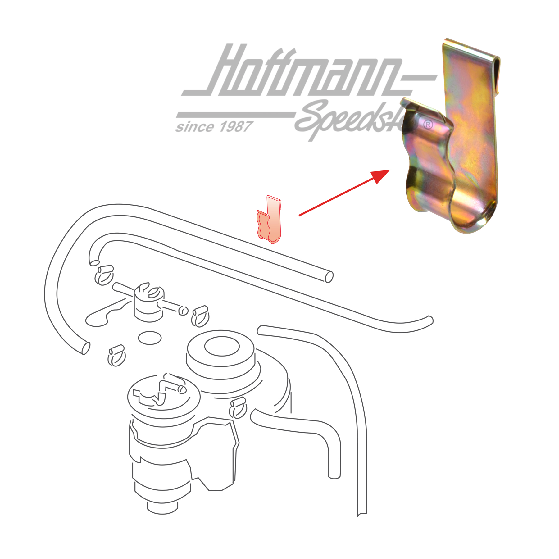 Cadre support, conduite de carburant, Golf 2 | 191 201 248 | 202-2100