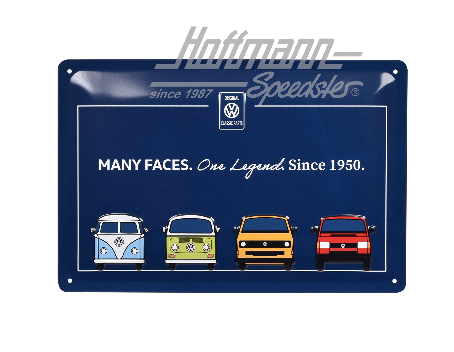 Plaque en tôle, MANY FACES. One Legend. Since 1950 | ZCP 905 084 | 021-0176-40