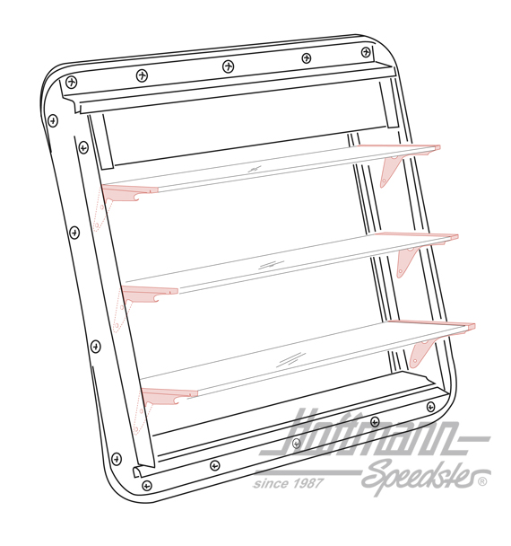 Jeu de charnières, vitres à lamelles, -.67                                                          