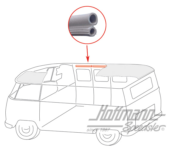 Bourrelet, ciel de toit, Bus T1, 3.61-7.67 | 221 867 573 D | 098-0110