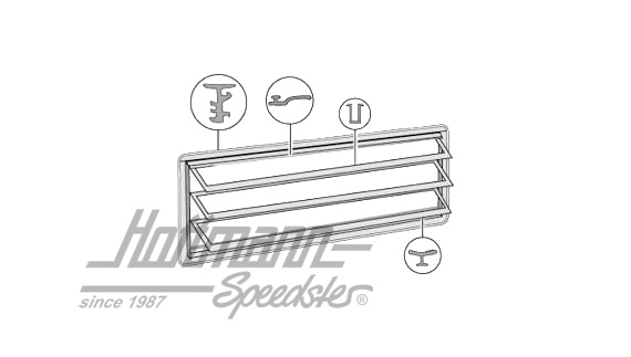 Jeu de joints, vitres à lamelles, Bus T2 | 231 069 413 | 090-6058