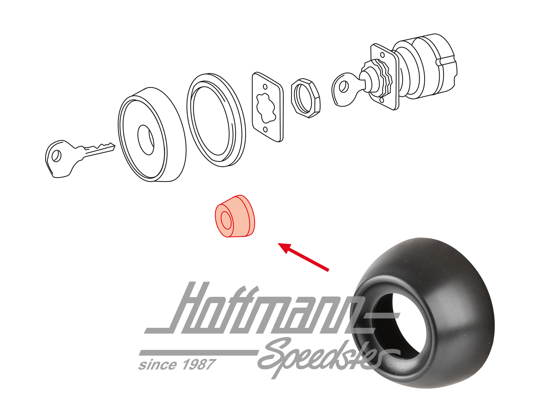 Écrou, serrure de contact, 911/912, 65-68                                                           