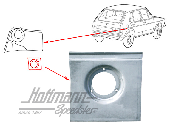 Tôle d'ouverture de réservoir, extérieure | 620 29 0 | 185-0360
