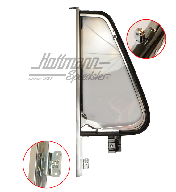 Déflecteur, complet, Bus T2, chromé, droite                                                         