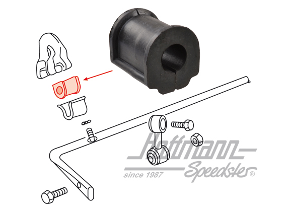 Support en caoutchouc, stabilisateur, arrière, 18mm                                                 