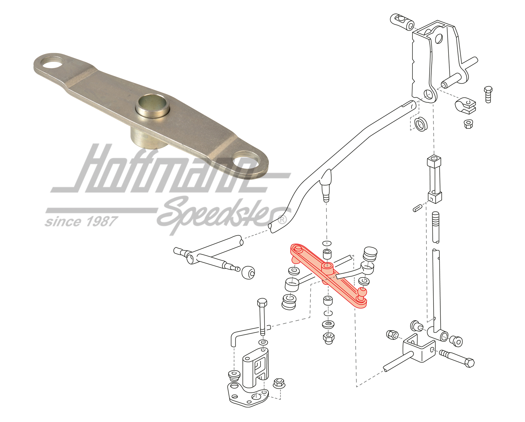 Levier de déviation, changement de vitesses, en bas, 1.96-6.03 | 7D0 711 202 | 407-2007-12