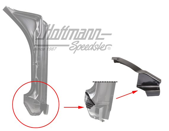 Cornière de tôle, montant de porte, en bas, arrière, droite | DAN 911 501 040 00 | 590-0060-62