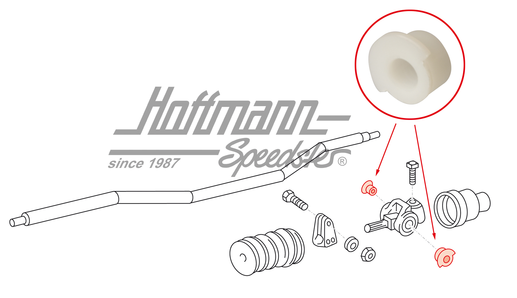 Douille, accouplement d'arbre de commande de vitesses, 356/911 | 695 424 223 00 | 510-3310