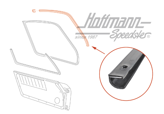 Joint de porte, colonne-A, 911/964 Coupé, 84-93, gauche                                             