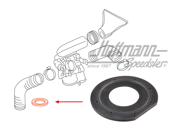 Joint annulaire, tuyau de chauffage/tableau de bord | 901 572 913 01 | 530-1320