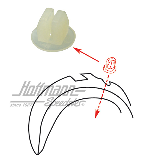 Clip, revêtement de passage de roue, Golf 1 Cabriolet | 155 809 966 | 180-0450-22