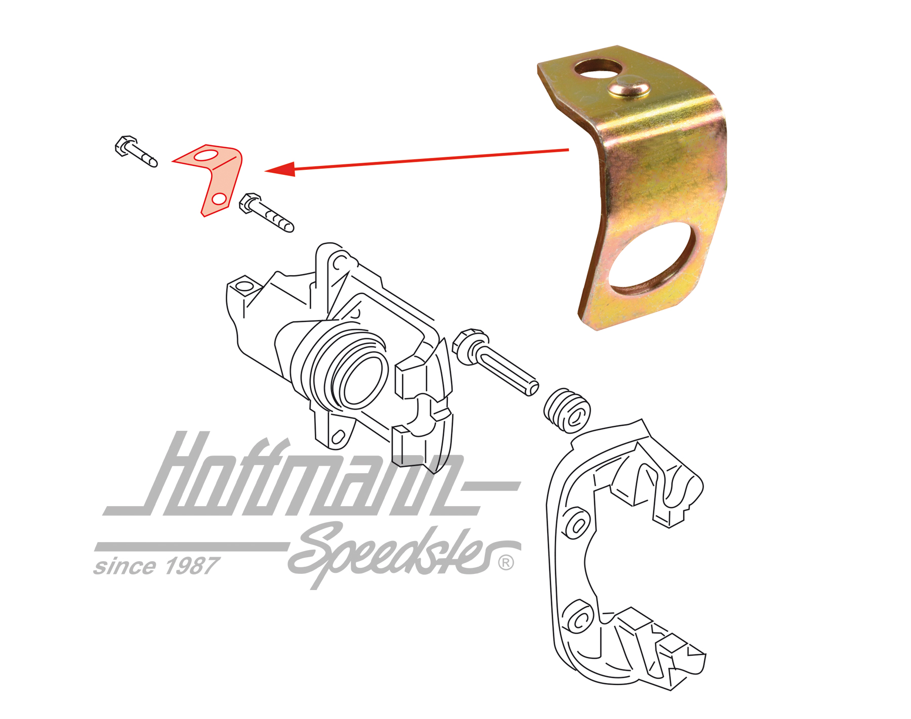 Cadre support, tuyau de frein/étrier, 8.86-7.92 | 251 611 841 C | 325-2420