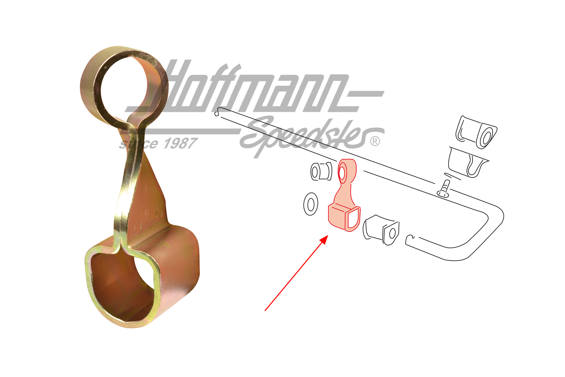 Support, stabilisateur, arrière, -77, droite | 901 333 732 01 | 521-6188-12