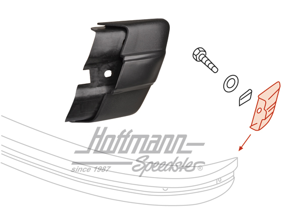 Butoir de pare-chocs, arrière, USA, droite                                                          