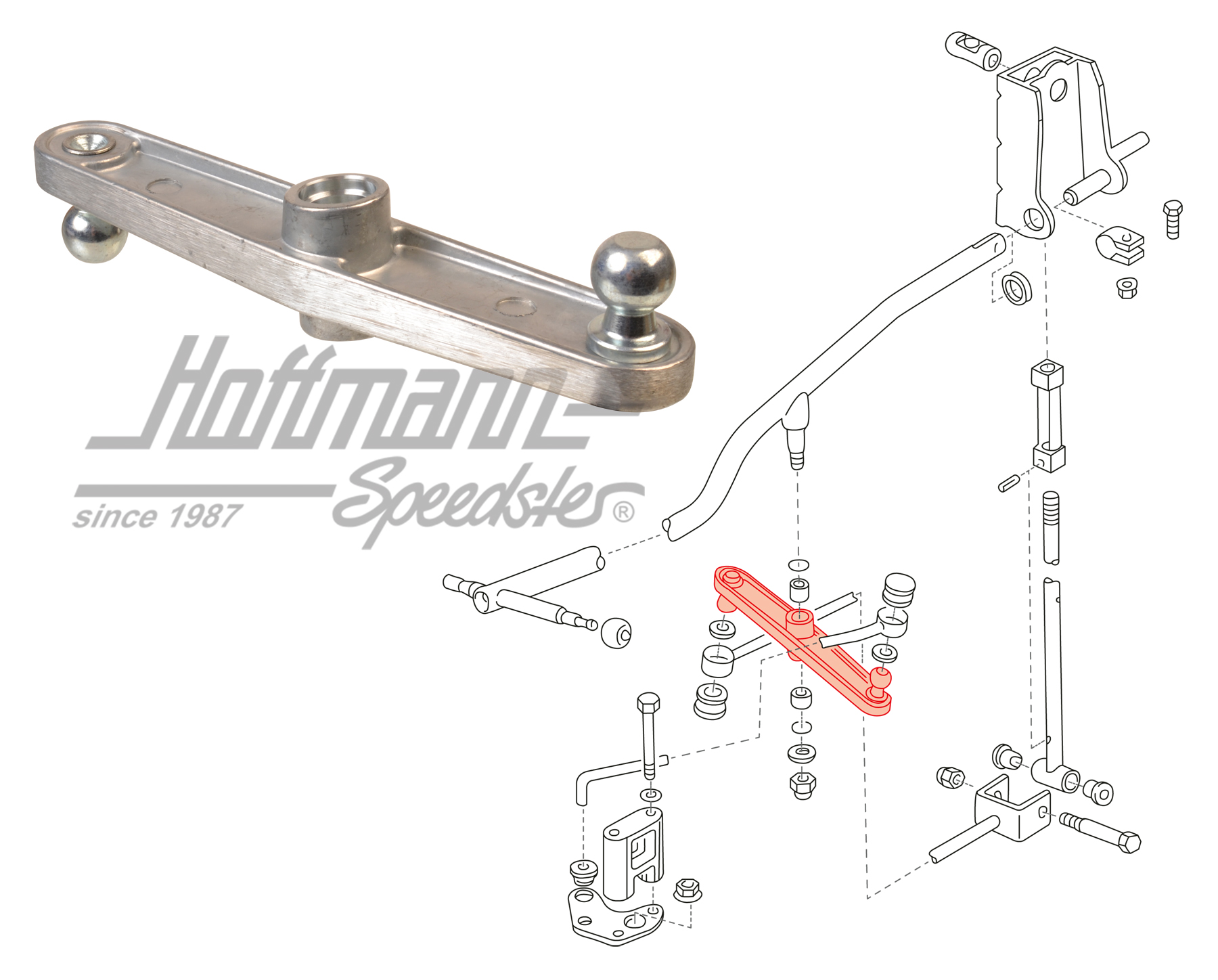 Levier de déviation, changement de vitesses, en bas, 9.90-7.97 | 701 711 202 | 407-2007-10