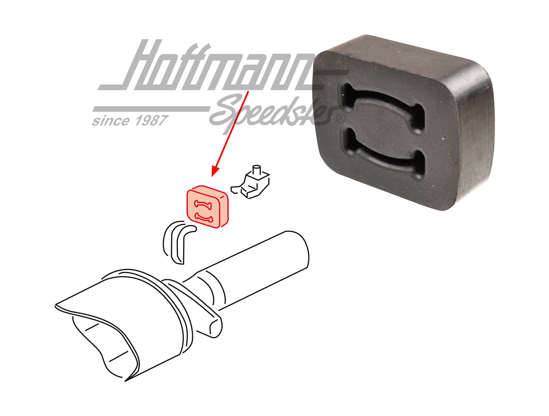Caoutchouc d'échappement, arrière, 924/928/944/968                                                  