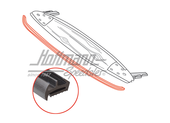 Joint, arceau sur pare-brise, Karmann Ghia, 72-74 | 141 871 609 | 060-0500