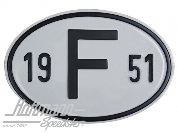 Plaque de nationalité "F", alu, avec année "1951" |  | 020-2399-51