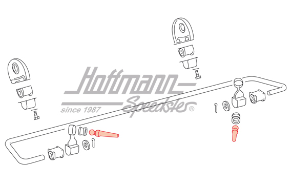 Boulon à rotule, stabilisateur, arrière, 65-68                                                      