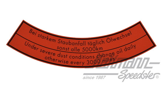 Autocollant "vidange d'huile", filtre à air", -7.67 | AC 853 961 | 021-0195