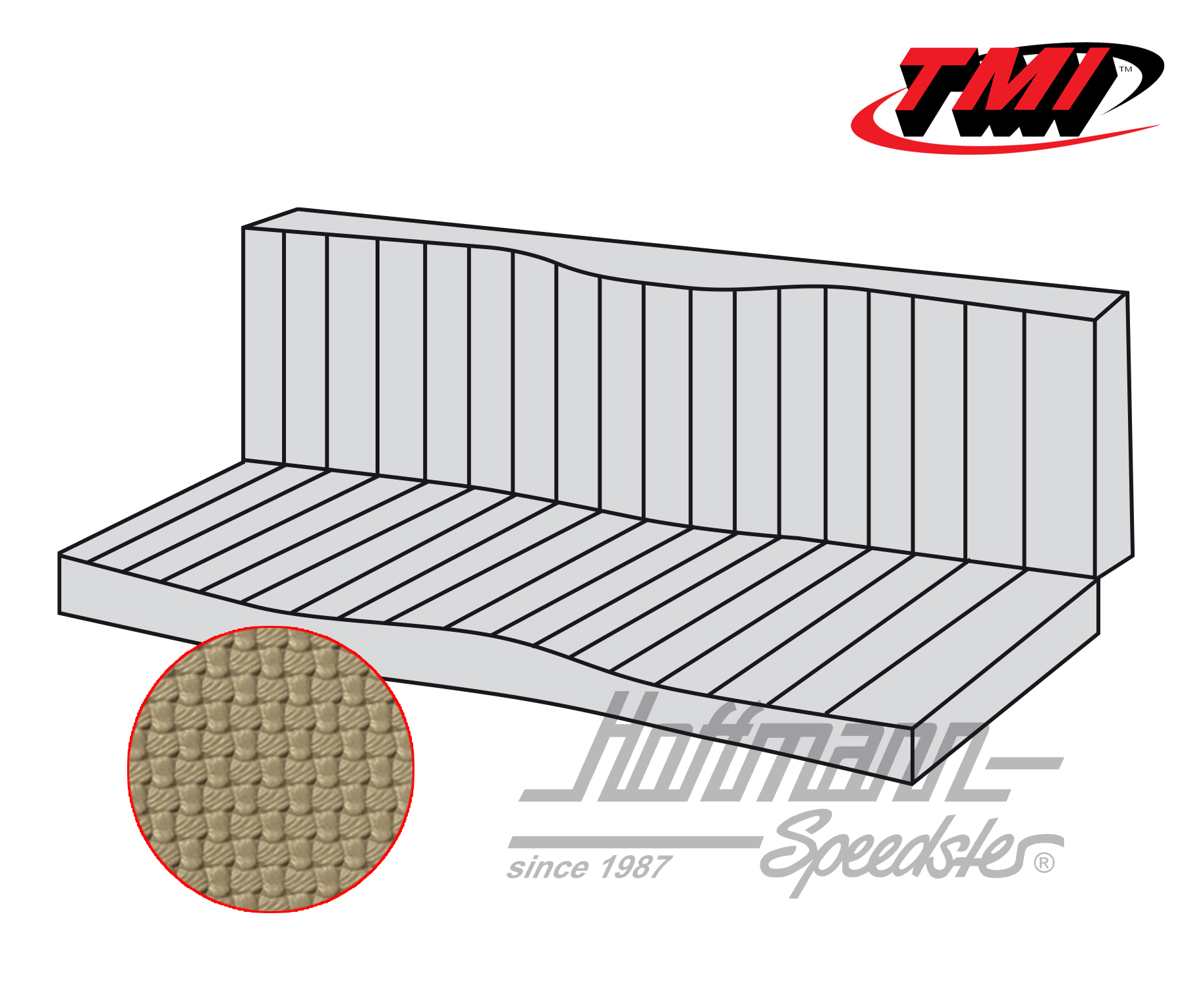 Housse de banquette, Karmann Ghia Coupé, 55-71, beige | 43-1511-04 | 066-0082-30