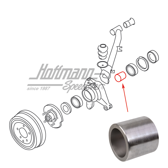 Bague entretoise, roulement de roue, arrière, 70-92 | 211 501 281 E | 090-3058-18