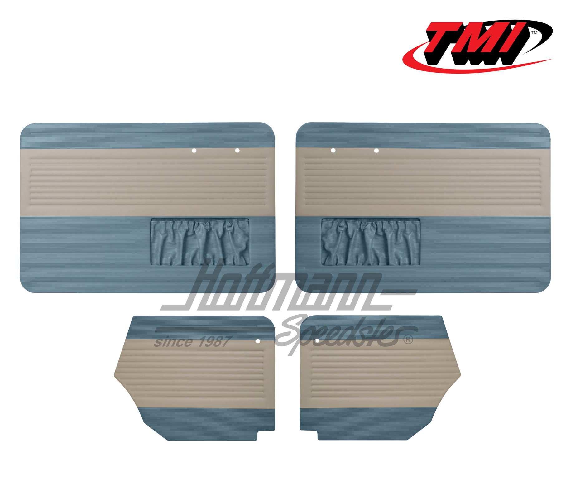 Panneaux de portes, Cox Cabriolet, 64-66, blanc cassé/bleu eau | 19-1328-24-15 | 055-7564-09