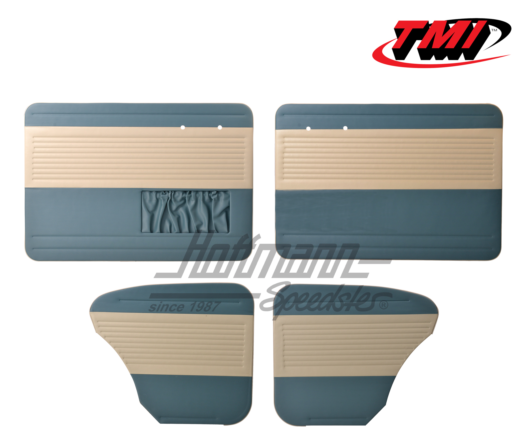 Panneaux de portes, Cox Berline, 55-64, blanc cassé/bleu eau | 19-1122-24-15 | 055-7504-09