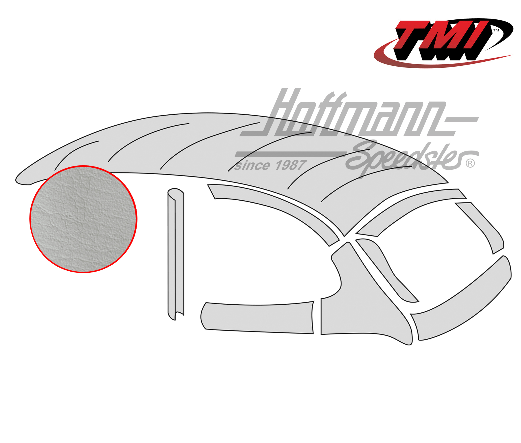 Ciel de toit avec toit ouvrant en acier, style origine, lisse, blanc, 8.67-7.72 | 20-1112-48 | 055-7203-40