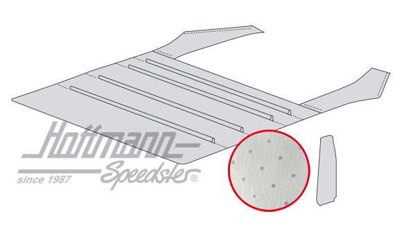 Ciel de toit, 911, perforé, blanc | 911 555 055 01 | 512-2600