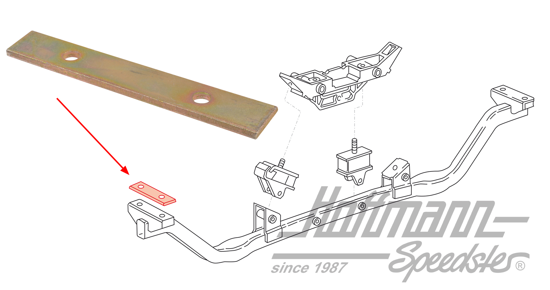 Renfort, support de moteur, gauche/droite | 251 199 337 | 307-9024