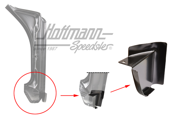 Cornière de tôle, montant de porte, en bas, avant, droite | 911 501 440 00 | 590-0060-42