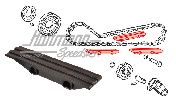 Glissière, chaîne de distribution, 911, noire                                                       