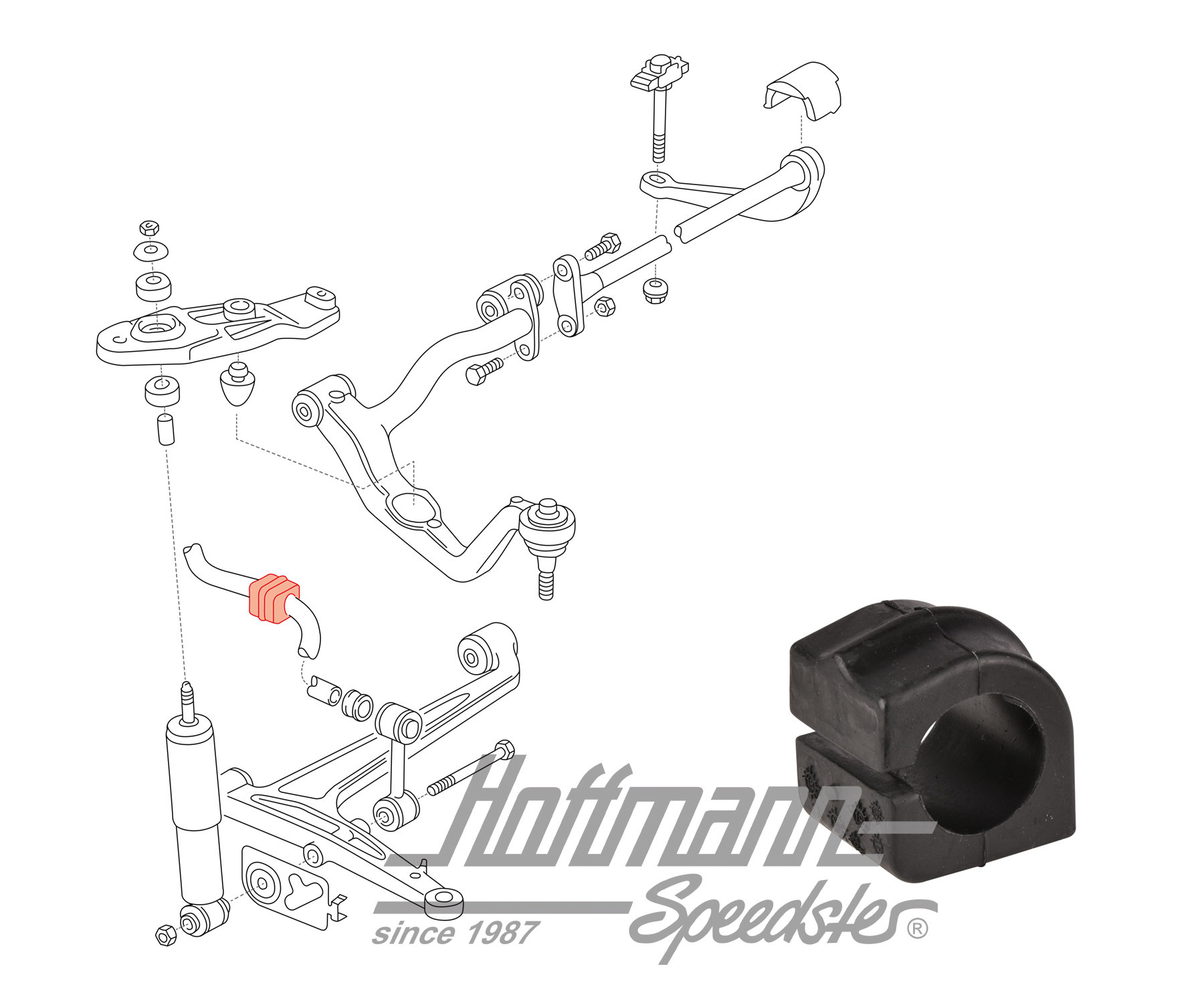 Support en caoutchouc, stabilisateur, avant, 23.1mm | 7D1 411 041 | 404-0560-10
