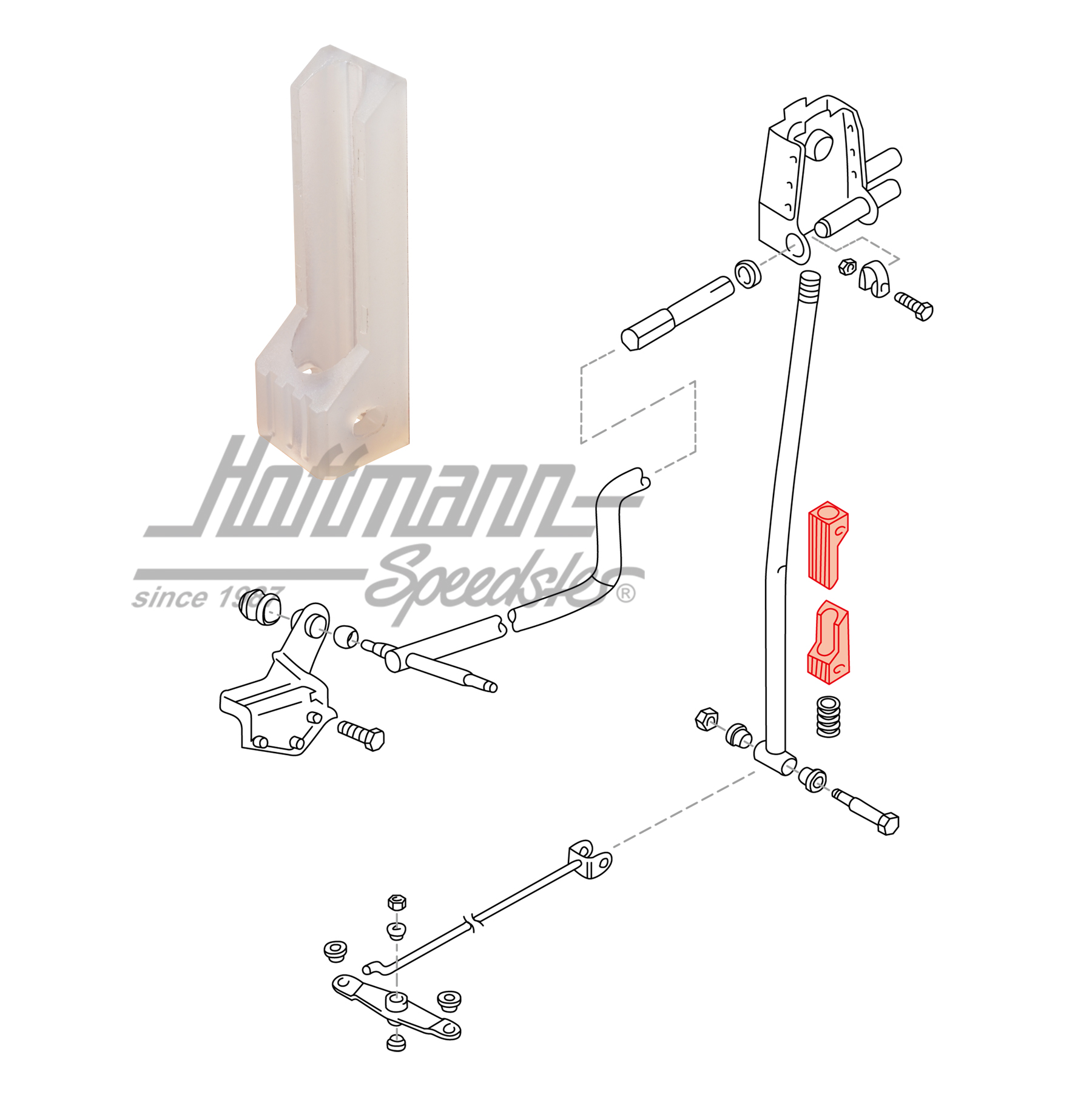 Guidage, levier de vitesses, Bus T4 | 7D0 711 124 A | 407-2010-10