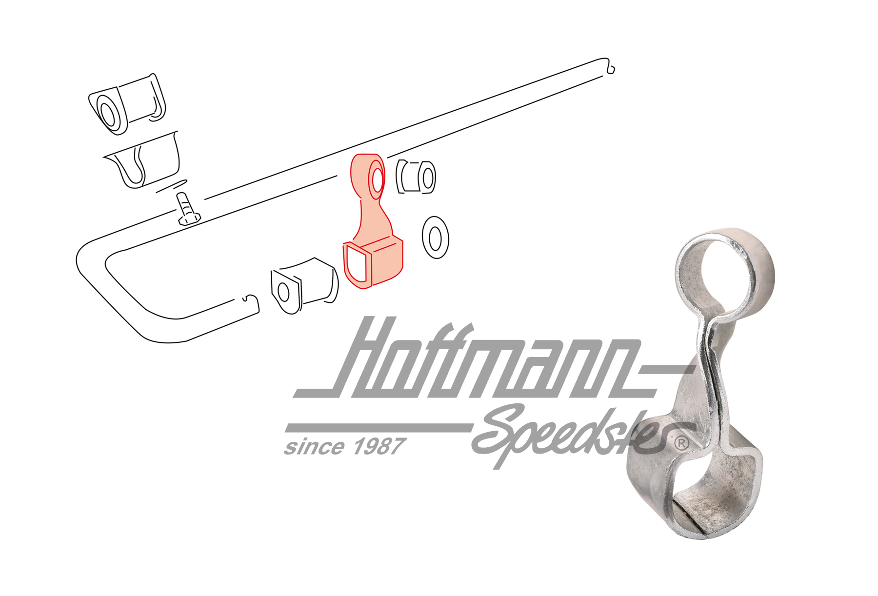 Support, stabilisateur, arrière, -77, gauche | 901 333 731 01 | 521-6188-11