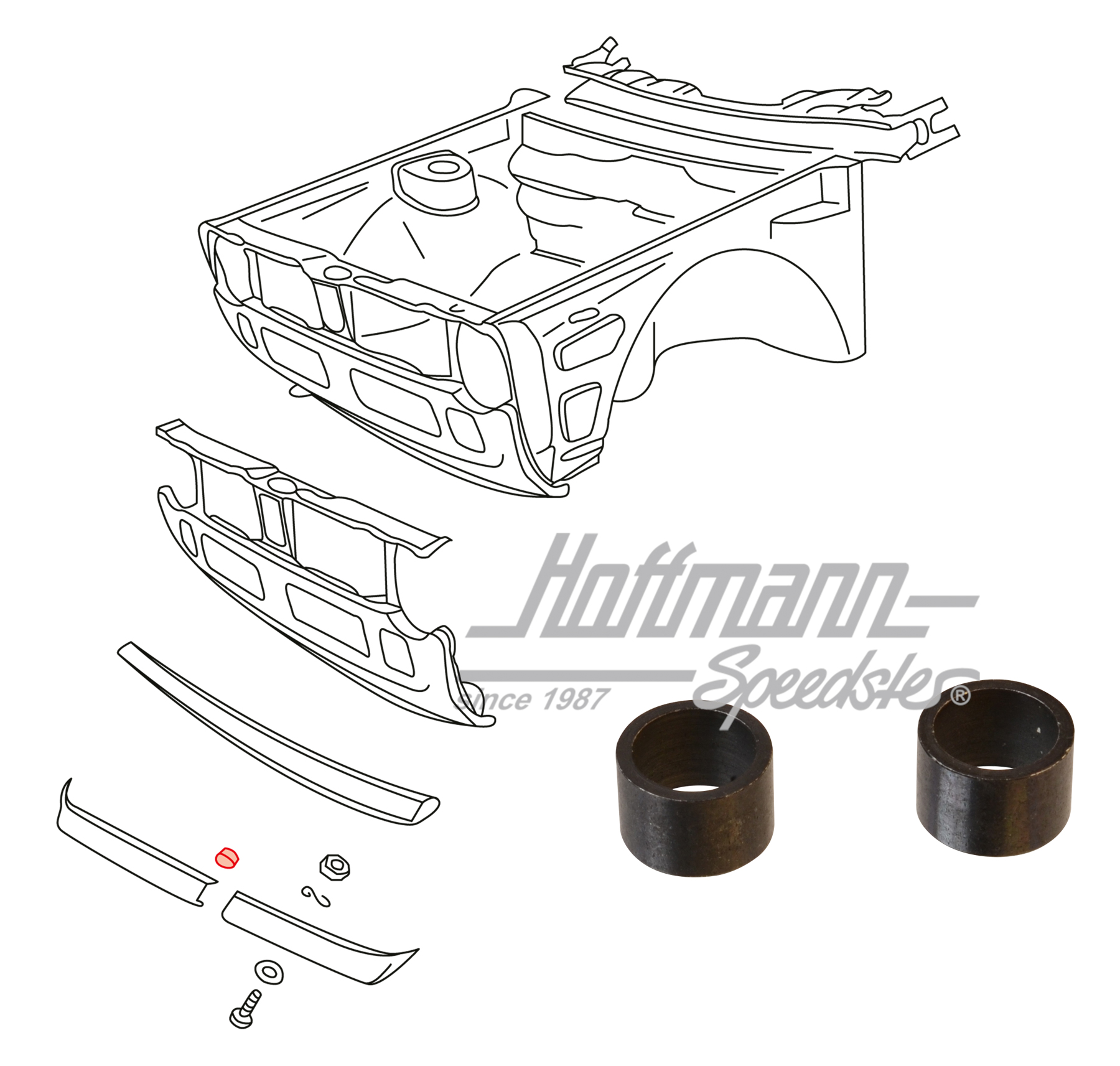 Douille entretoise, Golf 1 GTI, spoiler | 531 805 917 | 180-0482-10