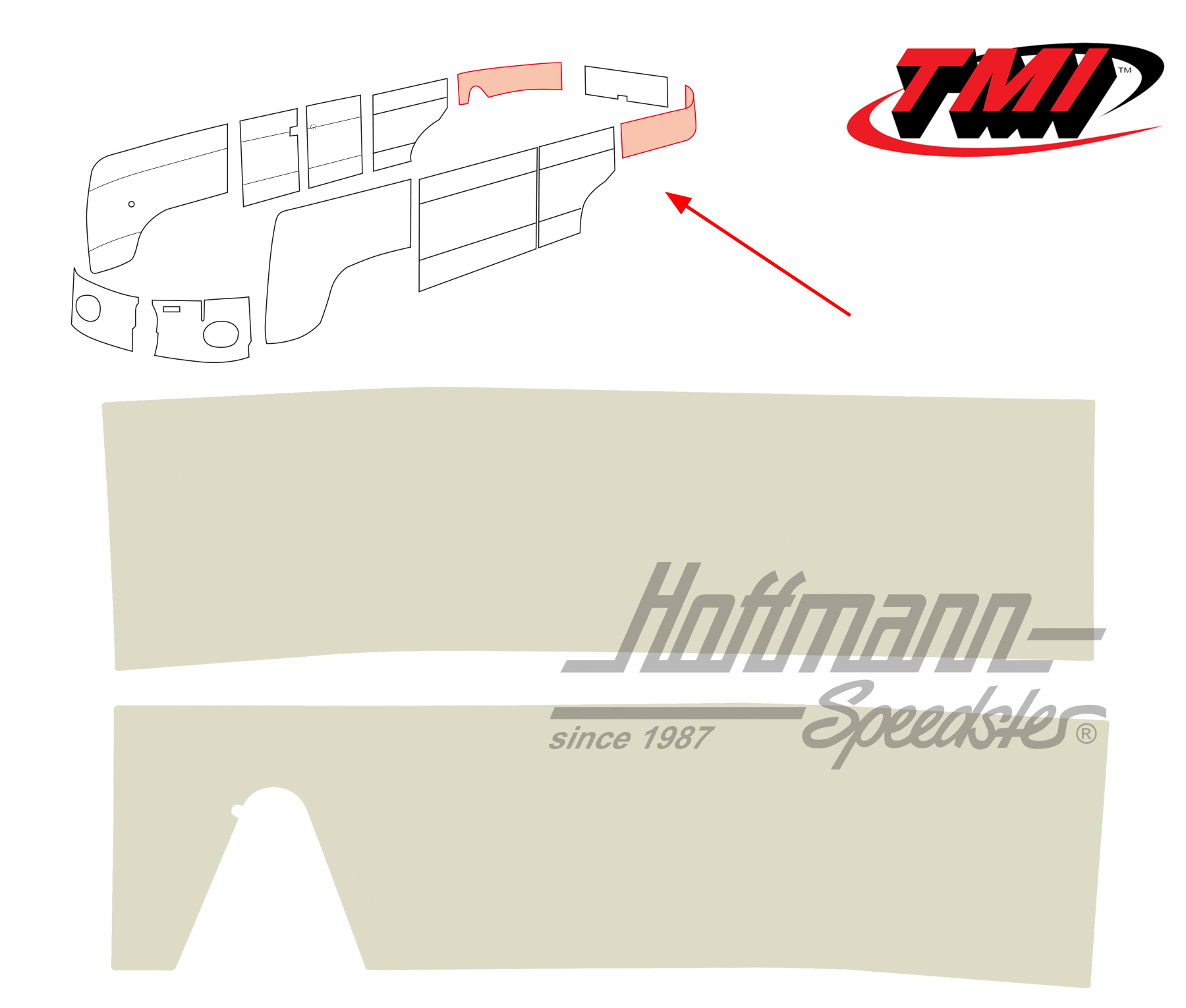 Panneaux latéraux, arrière, 62-67, off-white | 10-2142-15 | 098-0584-04