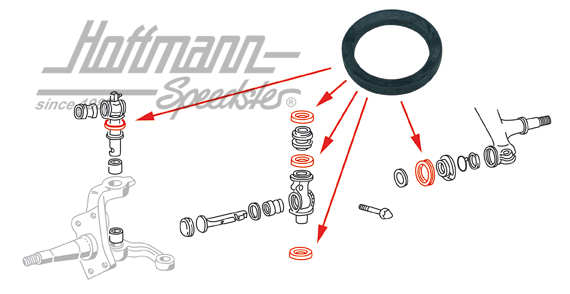 Joint annulaire, pivot de fusée/pivot de suspension, -7.67 | 211 405 439 | 089-3040-03