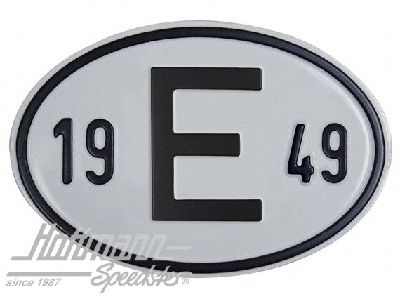 Plaque de nationalité "E", alu, avec année "1949" |  | 020-2403-49