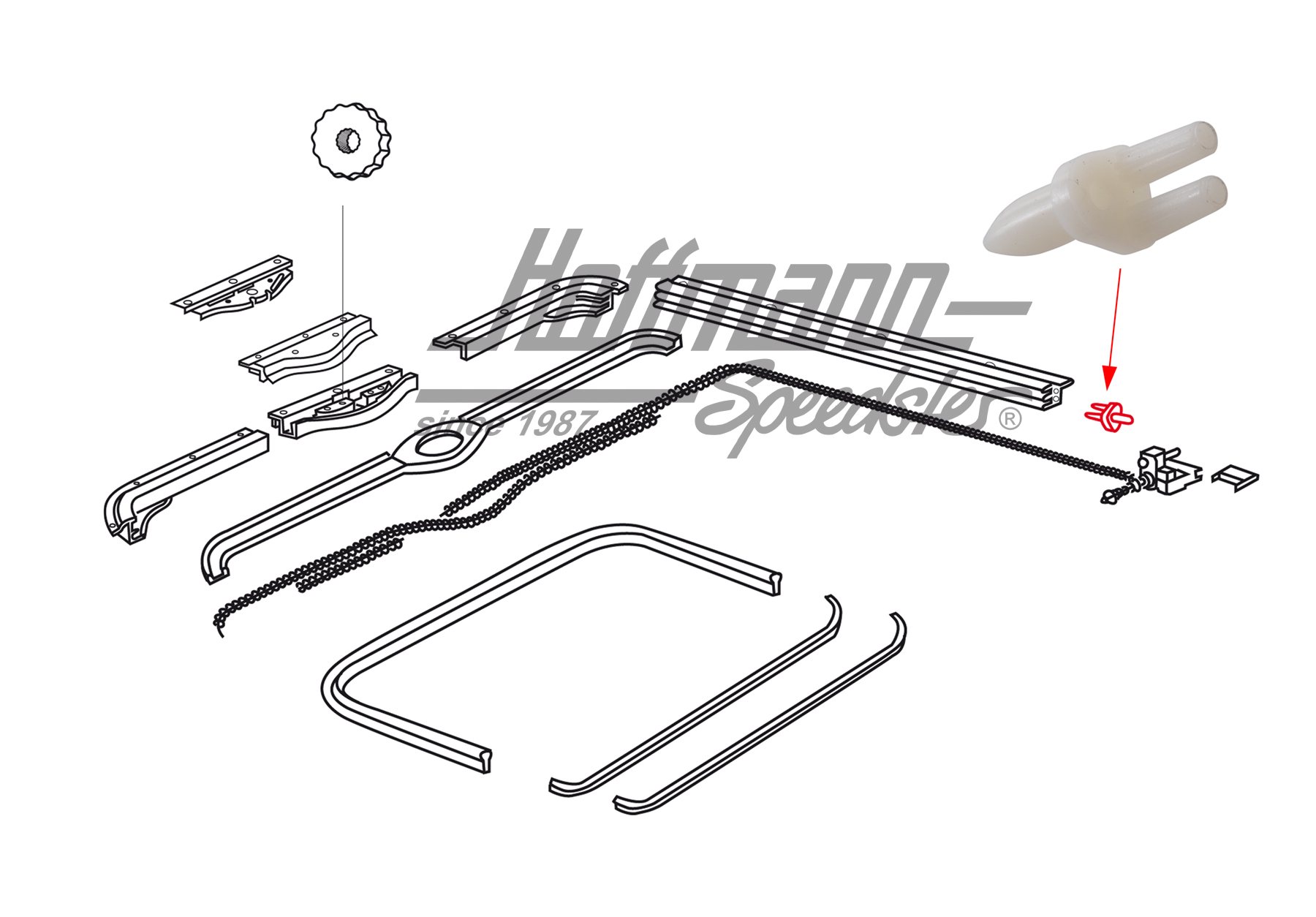 Cadre support, rail de guidage, toit ouvrant en acier, Cox/Bus | 313 877 359 | 020-5479