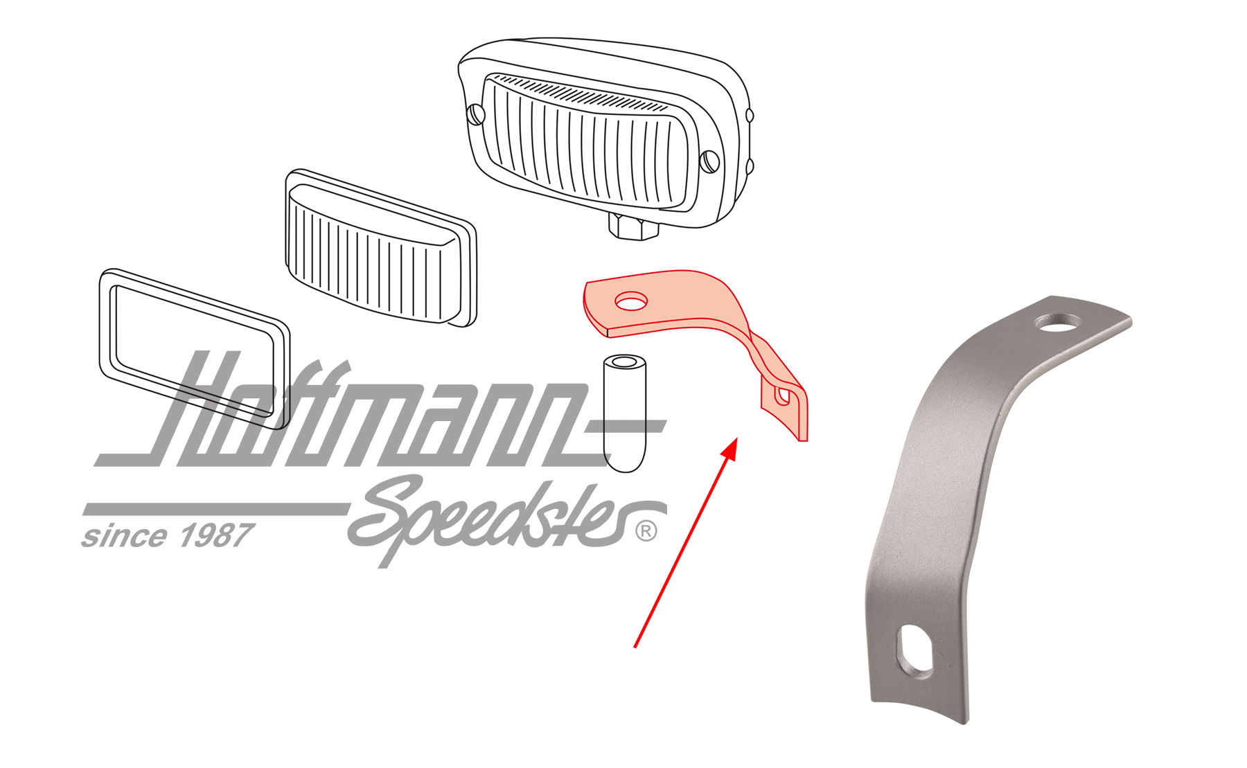 Cadre support, phare de recul/clignotant, gauche | 111 941 351 | 020-3065-21