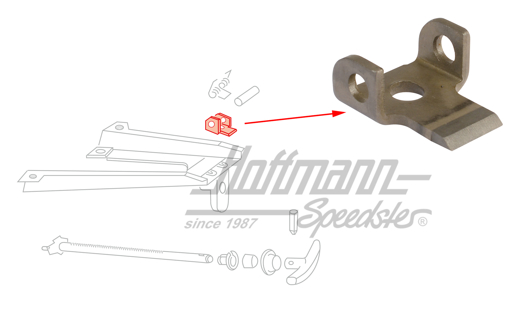 Cliquet d'arrêt, levier de frein à main, Bus T2 | 211 711 321 A | 098-0202-11
