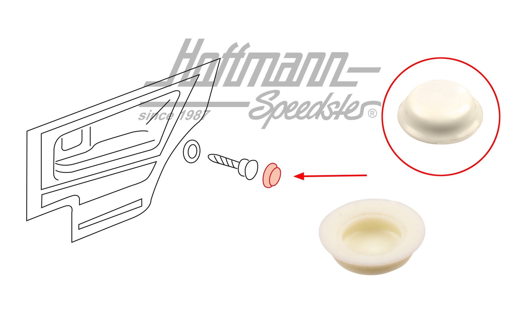 Capuchon, panneux de portes (hermelin) | 311 867 169  90X | 180-1914-18