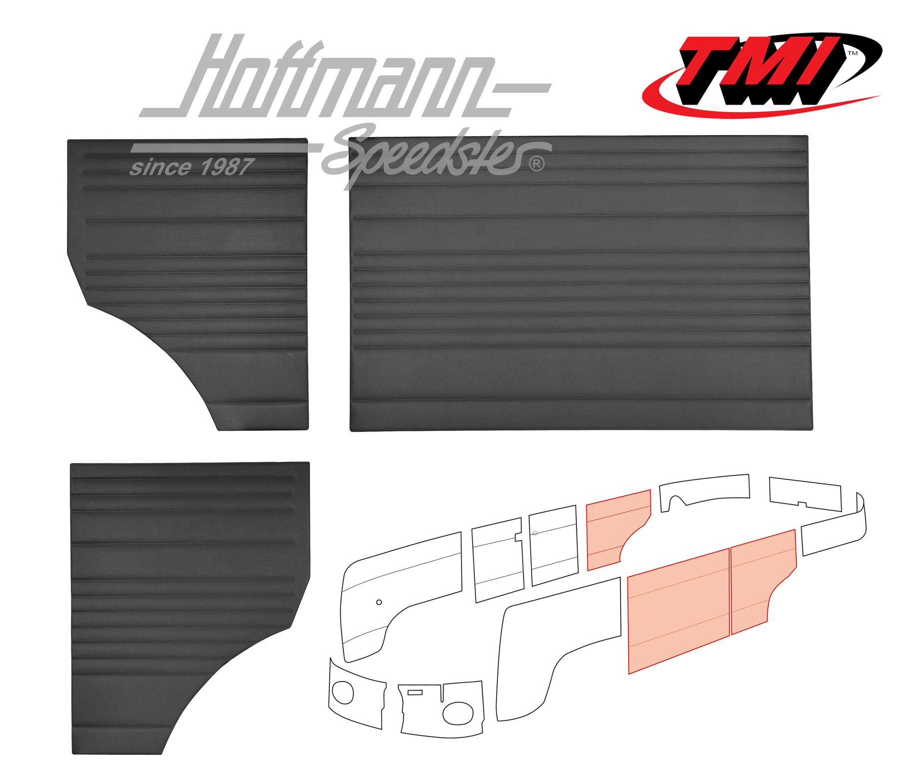 Panneaux latéraux, au milieu, 55-62, noirs | 10-2112-11 | 098-0576-01