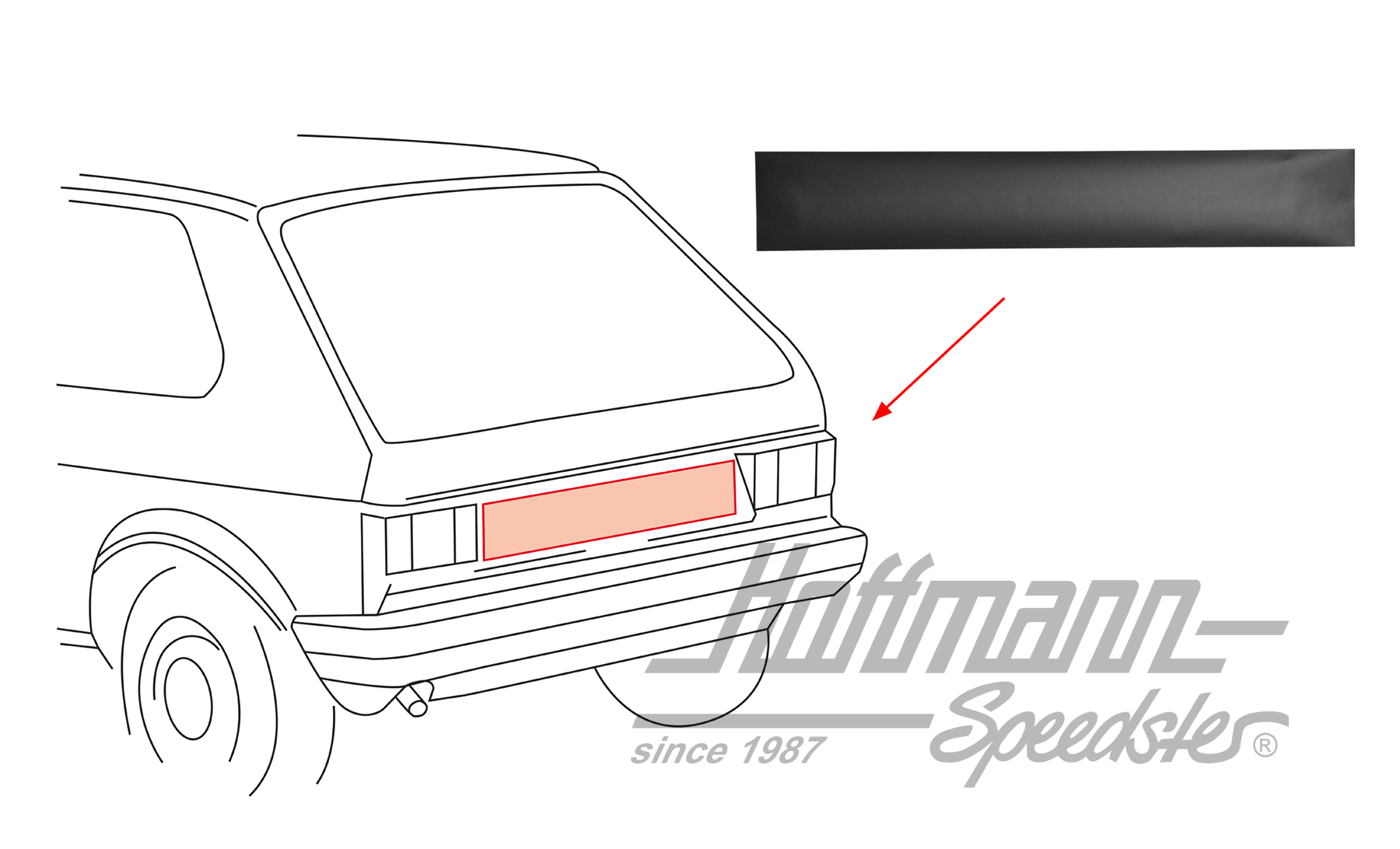 Autocollant, tôle de partie arrière
, Golf 1, 8.74-7.80 | 171 898 133 B | 180-6910-10