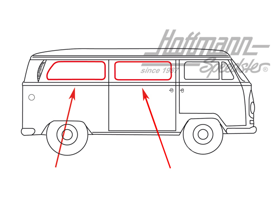 Joint de vitre latérale, arrière, sans rainure | 221 845 321 B | 090-6111
