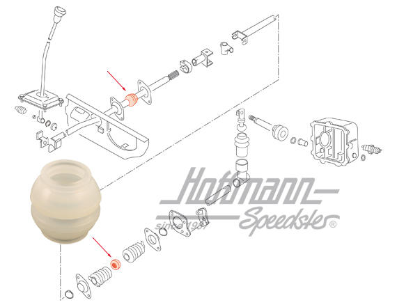 Guidage de tige de commande, avant/arrière, .82- | 251 711 207 D | 315-1520